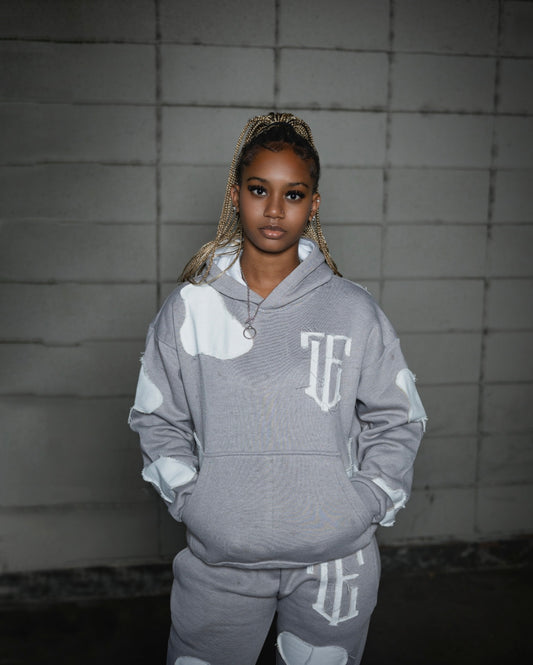 Grey Cow Print Sweatsuit