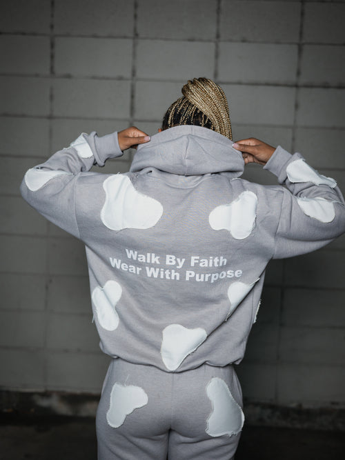 Grey Cow Print Sweatsuit